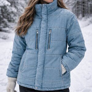 Zadig & Voltaire Runway Denim Puffer Coat – Size Medium US 8 / FR 40